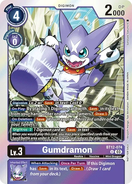 Gumdramon &mdash; Digimon Card Game card