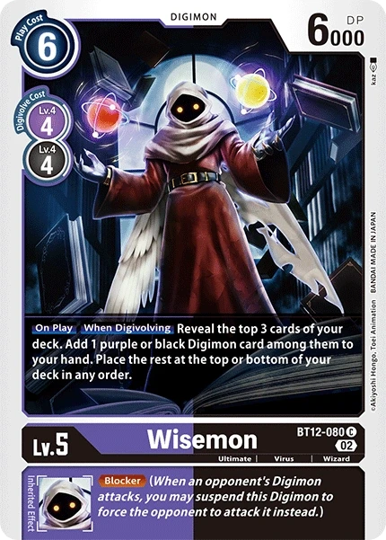 Wisemon &mdash; Digimon Card Game card