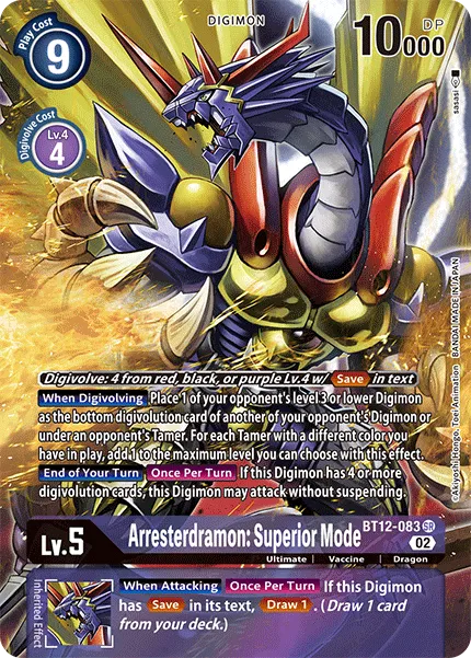 Arresterdramon: Superior Mode &mdash; Digimon Card Game card