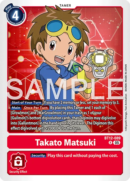 Takato Matsuki &mdash; Digimon Card Game card