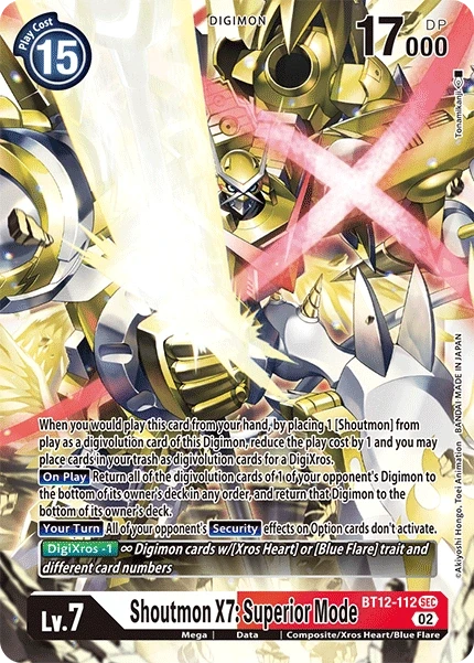 Shoutmon X7: Superior Mode &mdash; Digimon Card Game card