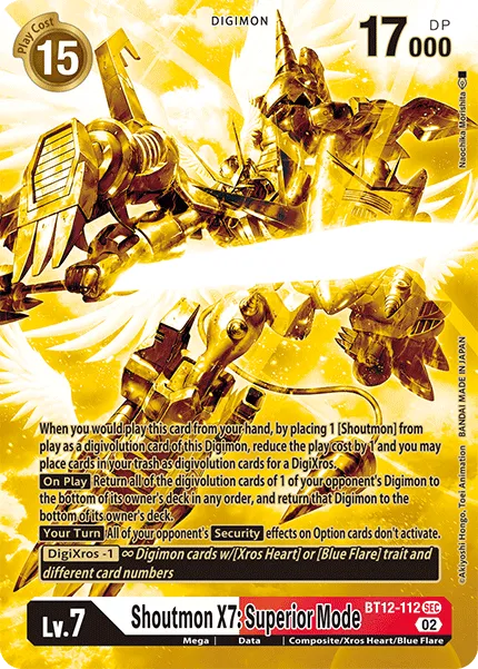 Shoutmon X7: Superior Mode &mdash; Digimon Card Game card
