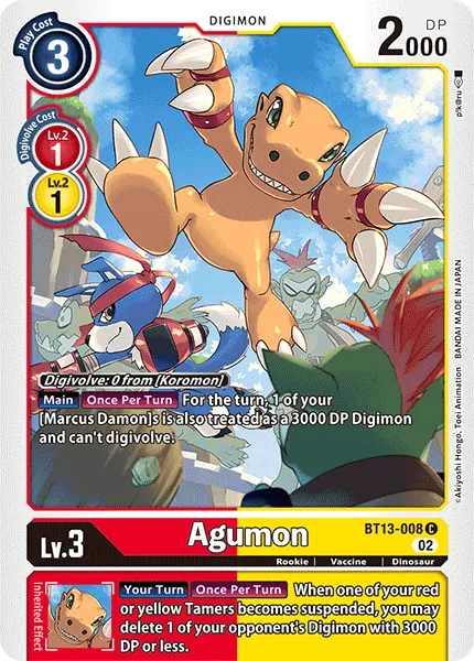 Agumon &mdash; Digimon Card Game card