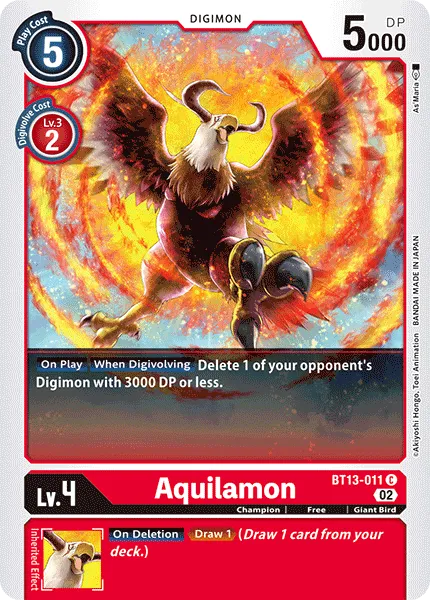 Aquilamon &mdash; Digimon Card Game card