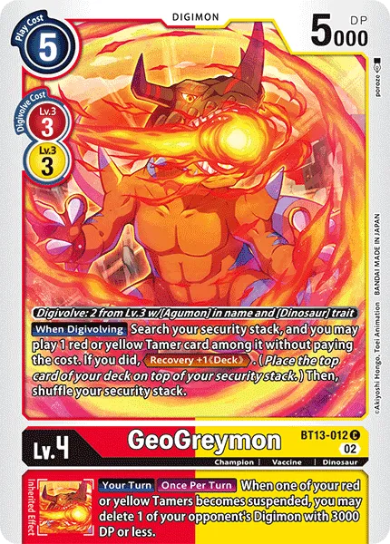 GeoGreymon &mdash; Digimon Card Game card