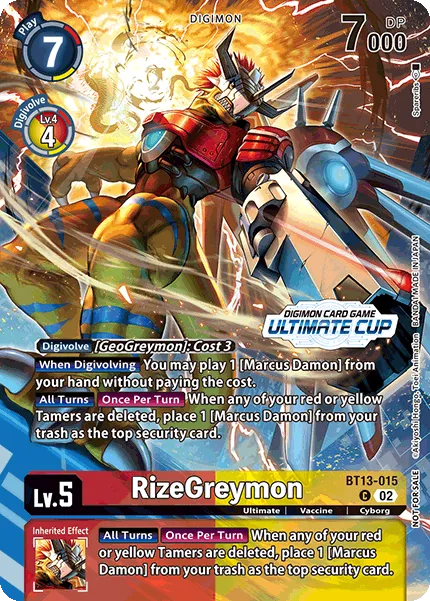 RizeGreymon &mdash; Digimon Card Game card