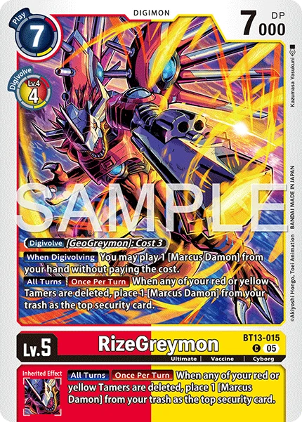 RizeGreymon &mdash; Digimon Card Game card