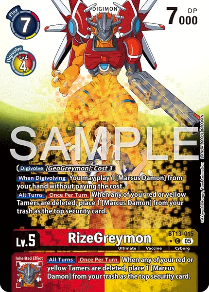 RizeGreymon &mdash; Digimon Card Game card
