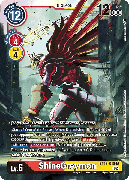 ShineGreymon &mdash; Digimon Card Game card