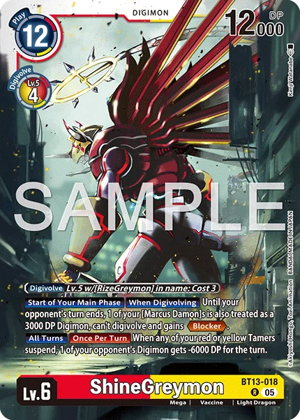 ShineGreymon &mdash; Digimon Card Game card