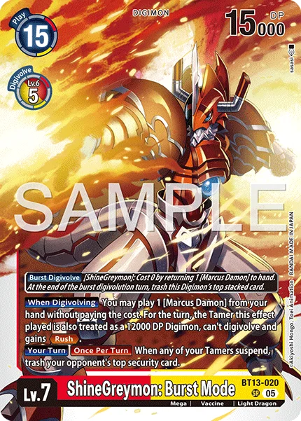 ShineGreymon: Burst Mode &mdash; Digimon Card Game card