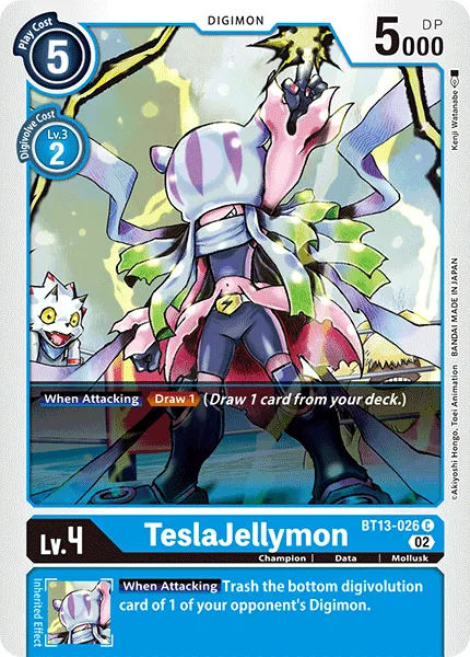 TeslaJellymon &mdash; Digimon Card Game card