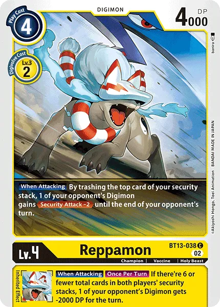 Reppamon &mdash; Digimon Card Game card