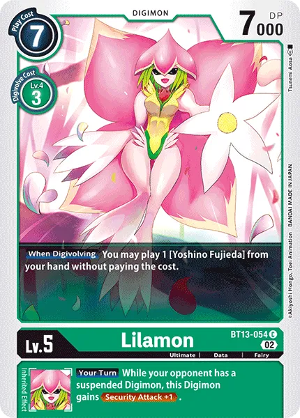 Lilamon &mdash; Digimon Card Game card