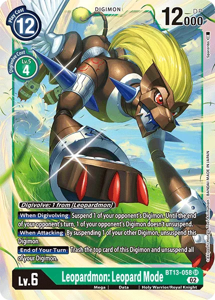 Leopardmon: Leopard Mode &mdash; Digimon Card Game card
