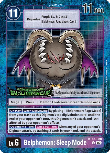 Belphemon: Sleep Mode &mdash; Digimon Card Game card