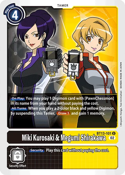 Miki Kurosaki & Megumi Shirakawa &mdash; Digimon Card Game card