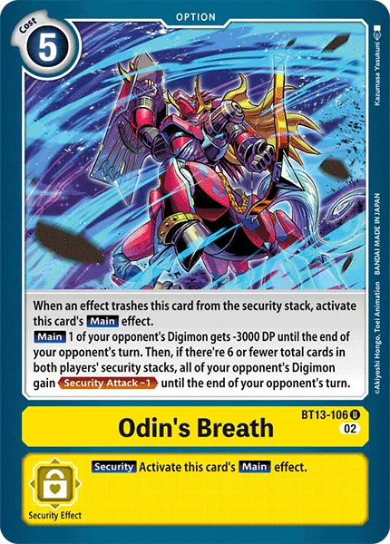 Odin's Breath &mdash; Digimon Card Game card