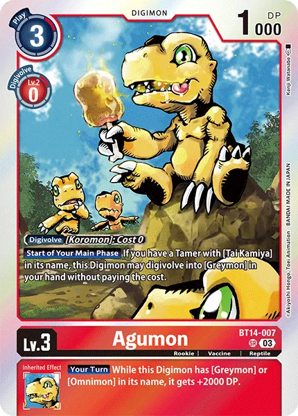 Agumon &mdash; Digimon Card Game card