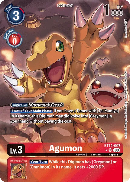 Agumon &mdash; Digimon Card Game card