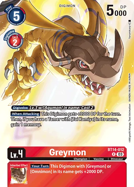 Greymon &mdash; Digimon Card Game card