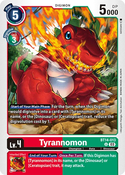 Tyrannomon &mdash; Digimon Card Game card