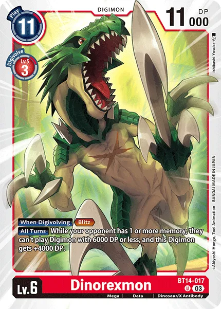 Dinorexmon &mdash; Digimon Card Game card