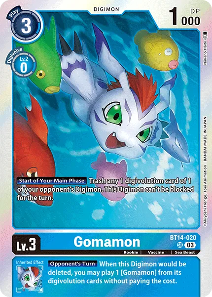 Gomamon &mdash; Digimon Card Game card