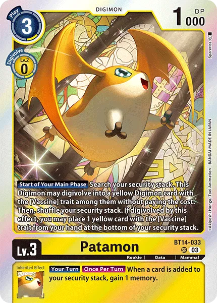 Patamon &mdash; Digimon Card Game card