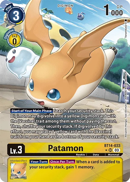 Patamon &mdash; Digimon Card Game card