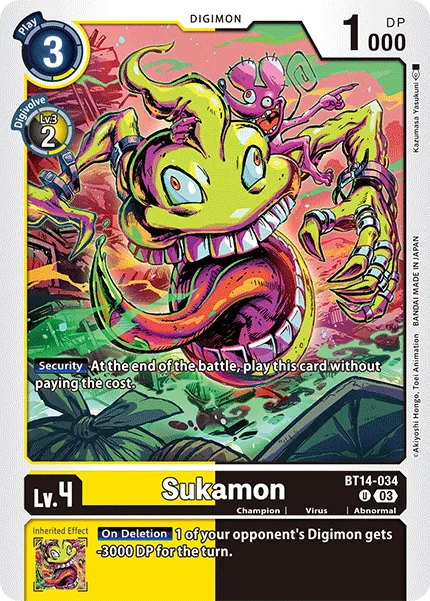 Sukamon &mdash; Digimon Card Game card