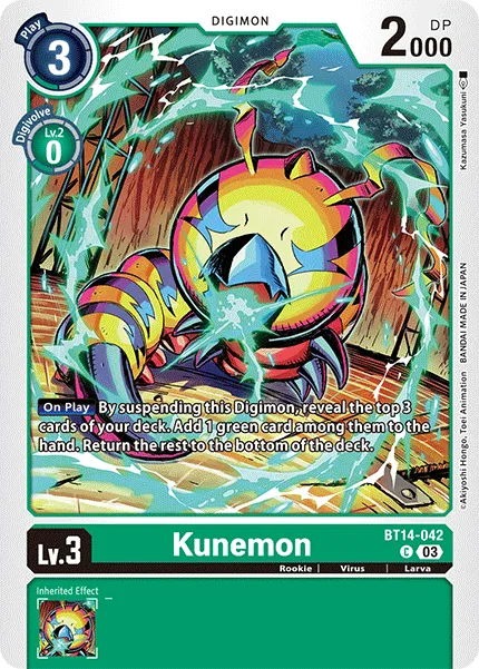 Kunemon &mdash; Digimon Card Game card