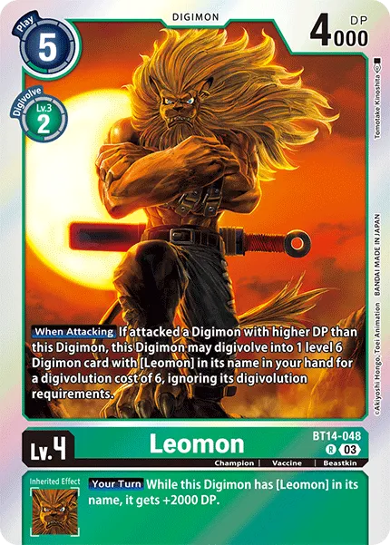 Leomon &mdash; Digimon Card Game card