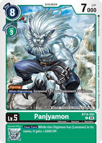 Panjyamon &mdash; Digimon Card Game card