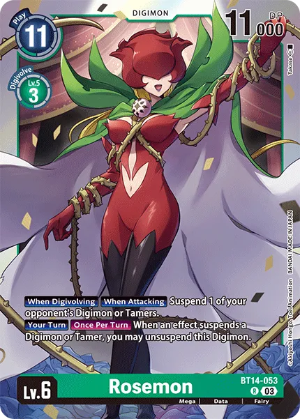 Rosemon &mdash; Digimon Card Game card