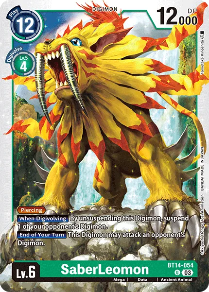 SaberLeomon &mdash; Digimon Card Game card