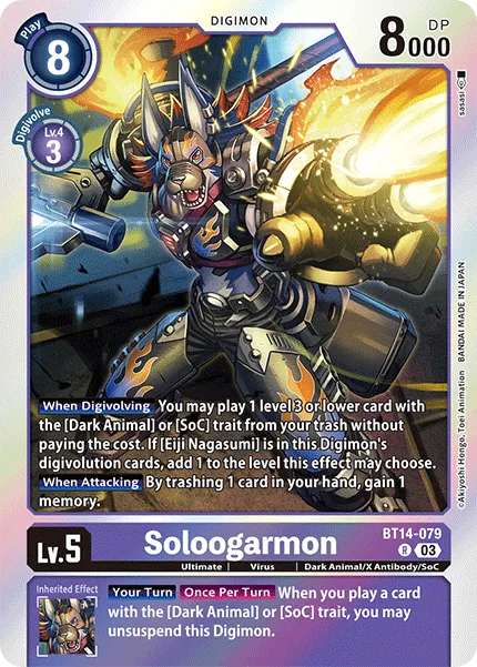 Soloogarmon &mdash; Digimon Card Game card