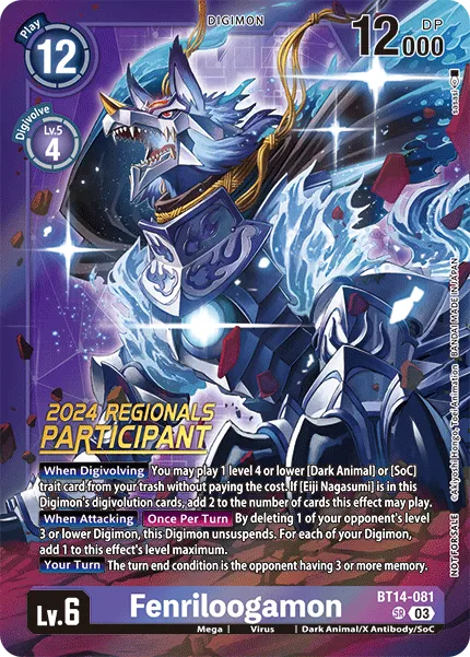 Fenriloogamon &mdash; Digimon Card Game card