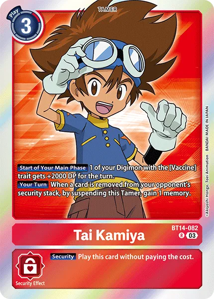 Tai Kamiya &mdash; Digimon Card Game card