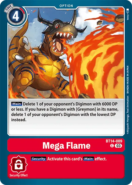 Mega Flame &mdash; Digimon Card Game card