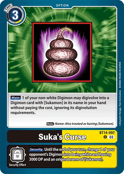 Suka's Curse &mdash; Digimon Card Game card