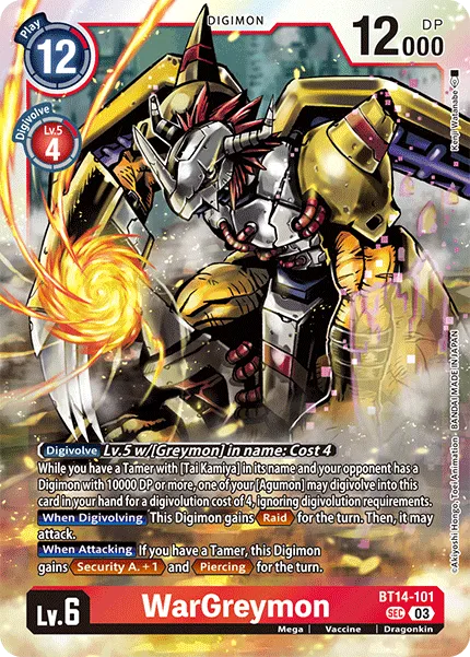 WarGreymon &mdash; Digimon Card Game card