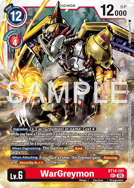 WarGreymon &mdash; Digimon Card Game card