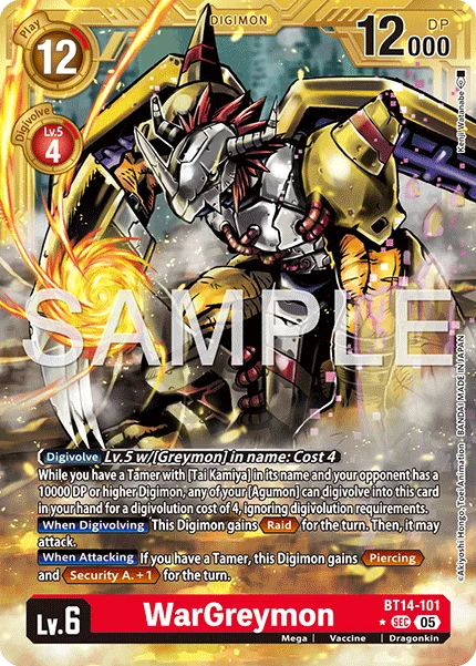 WarGreymon &mdash; Digimon Card Game card
