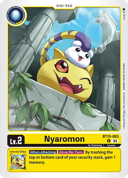 Nyaromon &mdash; Digimon Card Game card