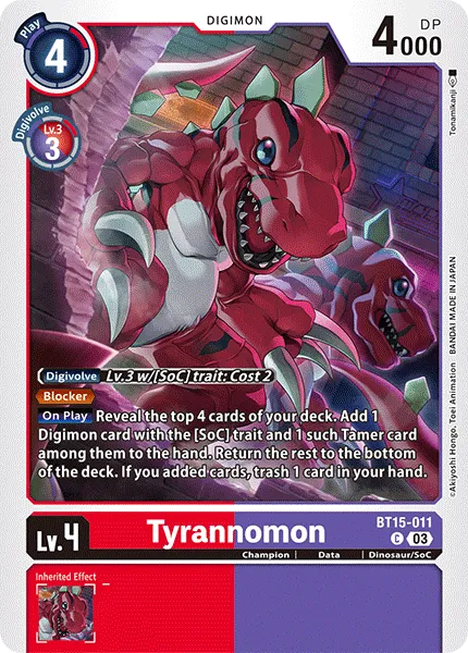 Tyrannomon &mdash; Digimon Card Game card