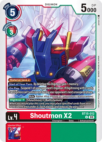 Shoutmon X2 &mdash; Digimon Card Game card