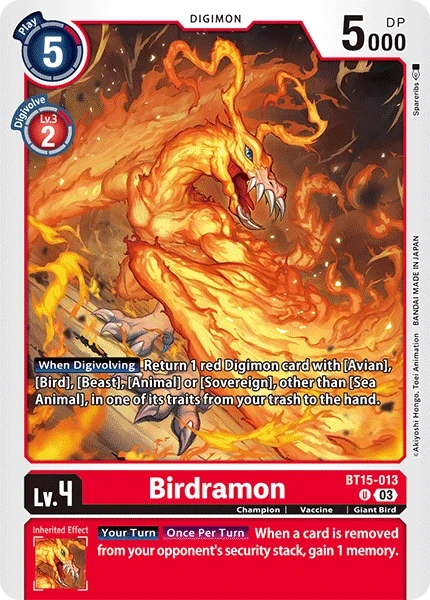 Birdramon &mdash; Digimon Card Game card