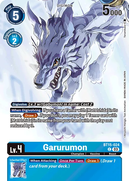 Garurumon &mdash; Digimon Card Game card