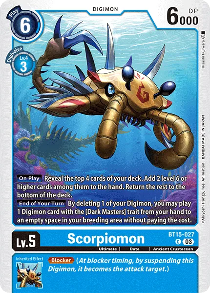 Scorpiomon &mdash; Digimon Card Game card